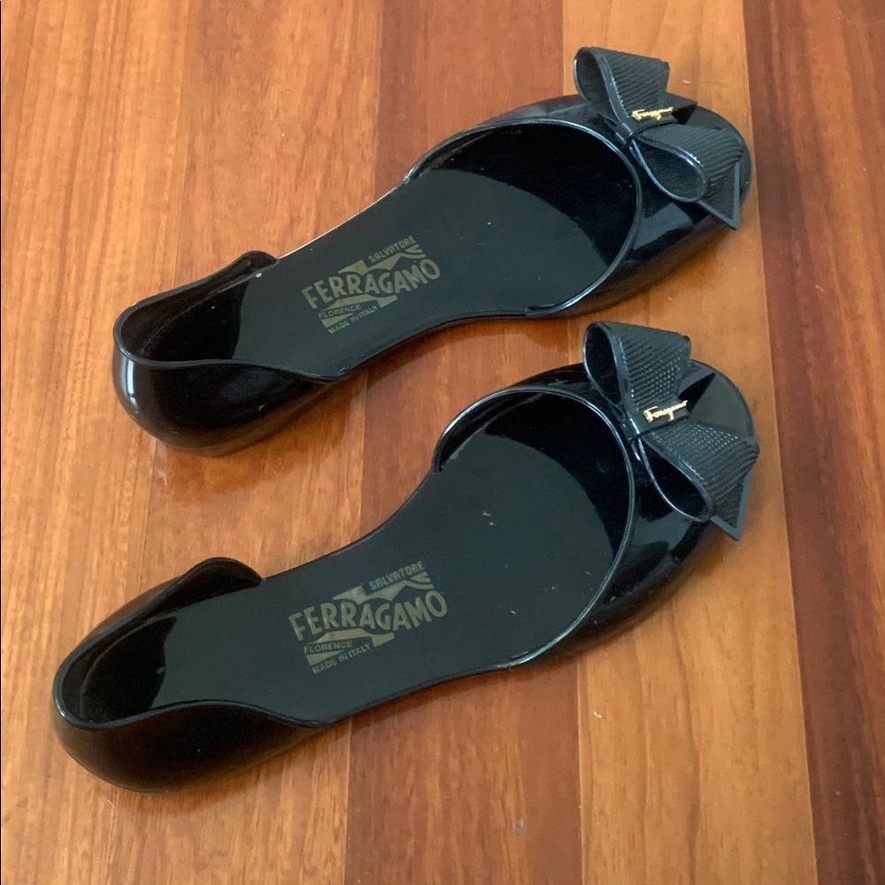 Preloved Salvatore Ferragamo Peep Toe Jelly Flats